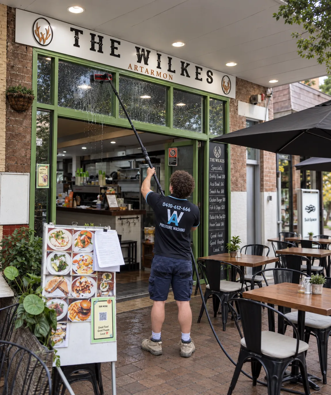Shop Front Window Cleaning, AW Pressure Washing, Sydney