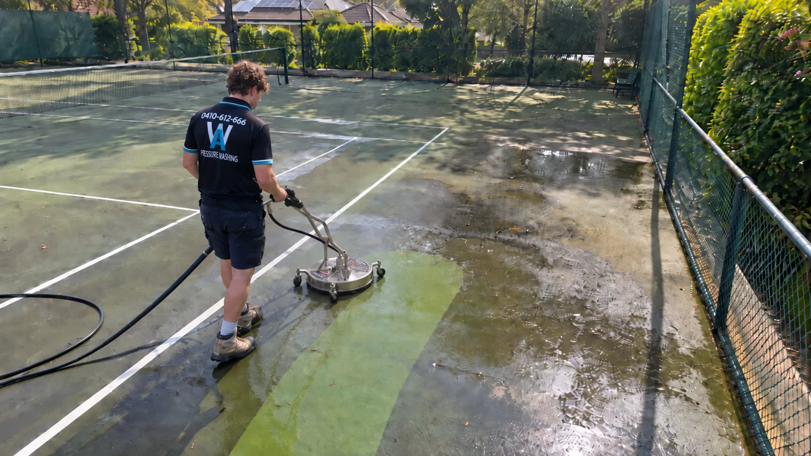Tennis Court Cleaning, AW Pressure Washing, Sydney