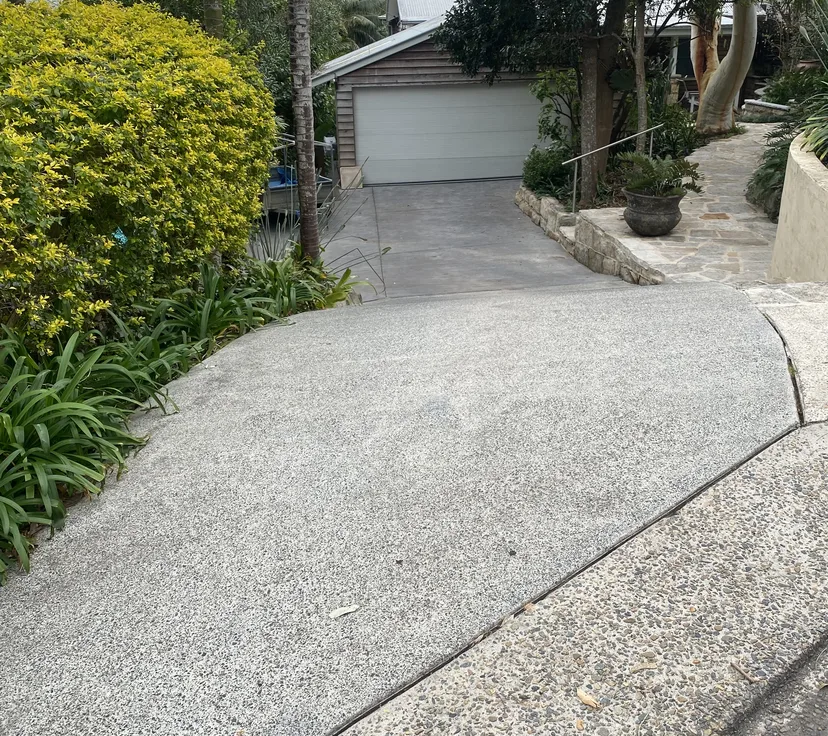 Concrete driveway, after cleaning by AW Pressure Washing